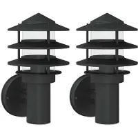 vidaXL : 2 apliques para pared exterior, color negro, acero inoxidable