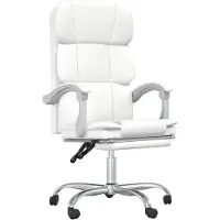 Syfax Silla de oficina reclinable cuero sintético blanco