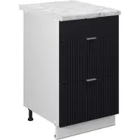 Vicco Mueble bajo de cocina Fame-Line Rayas negras 50 cm , ET Mármol, Model 50988