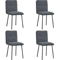 Syfax Sillas de comedor 4 unidades terciopelo gris oscuro