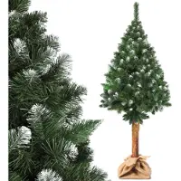 Kadax Árbol de Navidad artificial con tronco, 180 cm de altura, con forma de abeto y aproximadamente 80 cm de diámetro en la parte inferior, con efecto de nieve