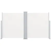 Syfax Toldo lateral doble retráctil de jardín color crema 170x600 cm