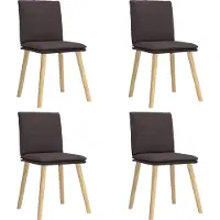 Syfax Sillas de comedor 4 unidades tela marrón oscuro