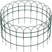 Wiltec Valla para jardín , 0,4 x 10 metros, color verde. Valla de malla de acero con revestimiento de PVC. Valla de alambre con malla de 9 x 15 cm. Valla para jardín, valla de malla, montaje sencillo