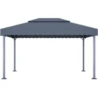 Syfax Cenador gris antracita aluminio 400x300 cm