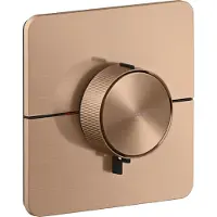 Axor ShowerSelect ID, termostato de alta capacidad, modelo empotrado, diseño softsquare, acabado en rojo dorado cepillado