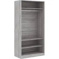Syfax Armario de madera contrachapada gris Sonoma 100x50x200 cm