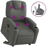 Sonstiges Silla de masaje reclinable de pie de tela gris oscuro