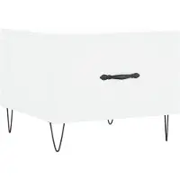 Syfax Mesa de centro madera de ingeniería blanca 50x50x40 cm
