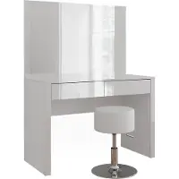 Vicco Tocador Annabelle Blanco alto brillo/Blanco 110 cm con espejo y taburete, Model 55035