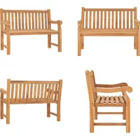 vidaXL Banco de jardín de 114 cm, madera maciza de teca - Banco de jardín - Bancos de jardín - Banco para terraza - Bancos para terraza
