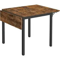 Vasagle , mesa plegable para cocina, ideal para 2-4 personas, perfecta para espacios pequeños, diseño vintage en color marrón y