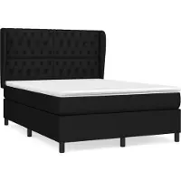 Syfax Cama box spring con colchón tela negro 140x200 cm
