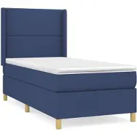 Syfax Cama box spring con colchón tela azul 100x200 cm
