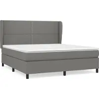 Syfax Cama box spring con colchón tela gris oscuro 180x200 cm