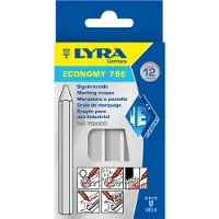 Lyra , tizas hexagonales, número 795, color blanco, paquete de 12 unidades.