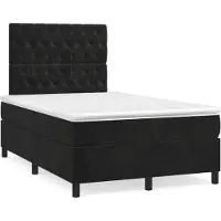 Syfax Cama box spring con colchón terciopelo negro 120x200 cm