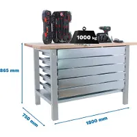 Simonwork (bancos De Trabajo) Banco De Trabajo Bt6 Pro 5box 865x1800x750 Mm