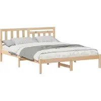 Syfax Estructura de cama Marrón 160 x 200 cm Madera de pino macizo