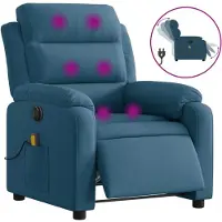 Syfax Sillón reclinable de masaje eléctrico terciopelo azul