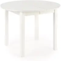 Halmar Mesa de comedor Ringo, diámetro 102 cm, altura 76 cm, extensible para 4 personas, mesa para comedor, color blanco