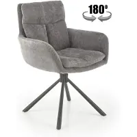 Halmar Silla tapizada K-495, 60x87x65 cm, con reposabrazos, estructura de metal, color gris ceniza