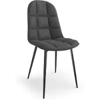 Halmar - Silla de comedor K417 - Gris (terciopelo) / Negra