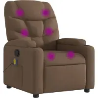 Syfax Sillón reclinable con masaje de tela marrón