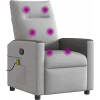 Syfax Sillón de masaje reclinable de tela gris nube