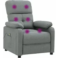 Syfax Sillón de masaje de tela gris oscuro