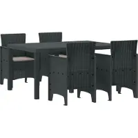 Prolenta Maison Exclusive - Juego de mesa para jardín, 5 piezas, color antracita, tejido de ratán sintético