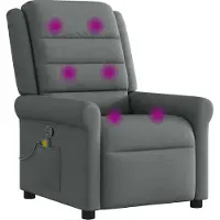 Syfax Sillón reclinable de masaje de tela gris oscuro