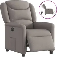 Syfax Sillón reclinable eléctrico tela gris taupé