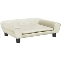 Syfax Cama para perros de terciopelo crema 70x48x22 cm
