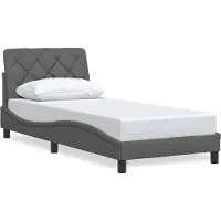 Syfax Estructura de cama sin colchón tela gris oscuro 90x200 cm
