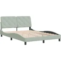 Syfax Estructura de cama sin colchón terciopelo gris claro 140x200 cm