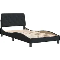 Syfax Estructura de cama sin colchón terciopelo negro 100x200 cm