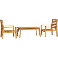 Syfax Juego de muebles de jardín 3 piezas madera maciza acacia