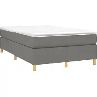 Prolenta Maison Exclusive: Base de cama con somier y colchón, color gris oscuro, 120x190 cm, tapizado en tela