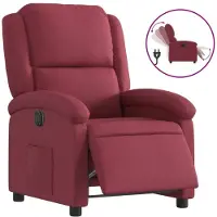 Syfax Sillón reclinable eléctrico tela rojo tinto