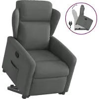Syfax Sillón reclinable elevable de tela gris oscuro
