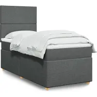 Prolenta Maison Exclusive - Base de cama con somier y colchón, color gris oscuro, 90x190 cm, material: textil
