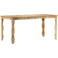 Syfax Mesa de comedor de madera maciza reciclada 160x80x76 cm