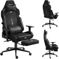 Huzaro Silla de gaming Force 8.1 Black: Silla giratoria ergonómica con sistema BackBalance, reposabrazos 3D y reposapiés