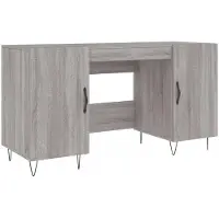 Syfax Escritorio gris Sonoma, 140x50x75 cm, fabricado en material de madera