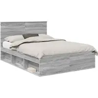 Syfax Estructura de cama con cabecera Gris Sonoma 140 x 200 cm