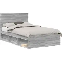 Syfax Estructura de cama con cabecera Gris Sonoma 120 x 190 cm