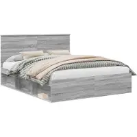 Syfax Estructura de cama con cabecera Gris Sonoma 160 x 200 cm