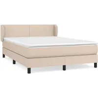 Syfax Cama box spring con colchón cuero sintético capuchino 140x200cm