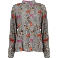 Geisha Blouse Print Animal Lurex Pink/orange Talla: S | Manga Larga Outlet | Mujer | Rosa